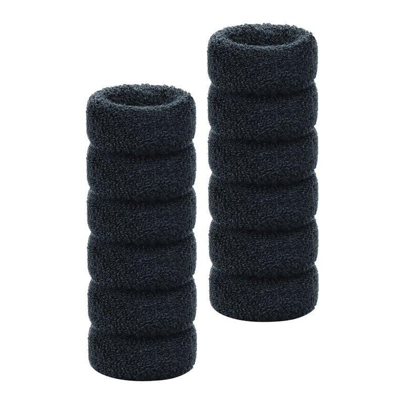Angla 12 Pack Black Terry Cloth Hair Scrunchies Ties for Women - Image 5